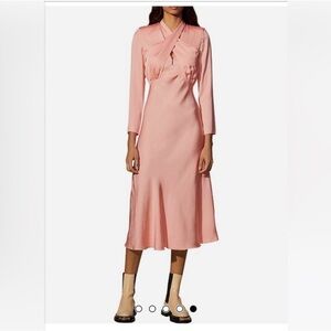 Sandro Blush Long Sleeve Dress